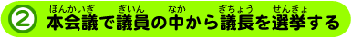 本会議で議員の中から議長を選挙する