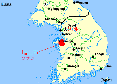 韓国の地図